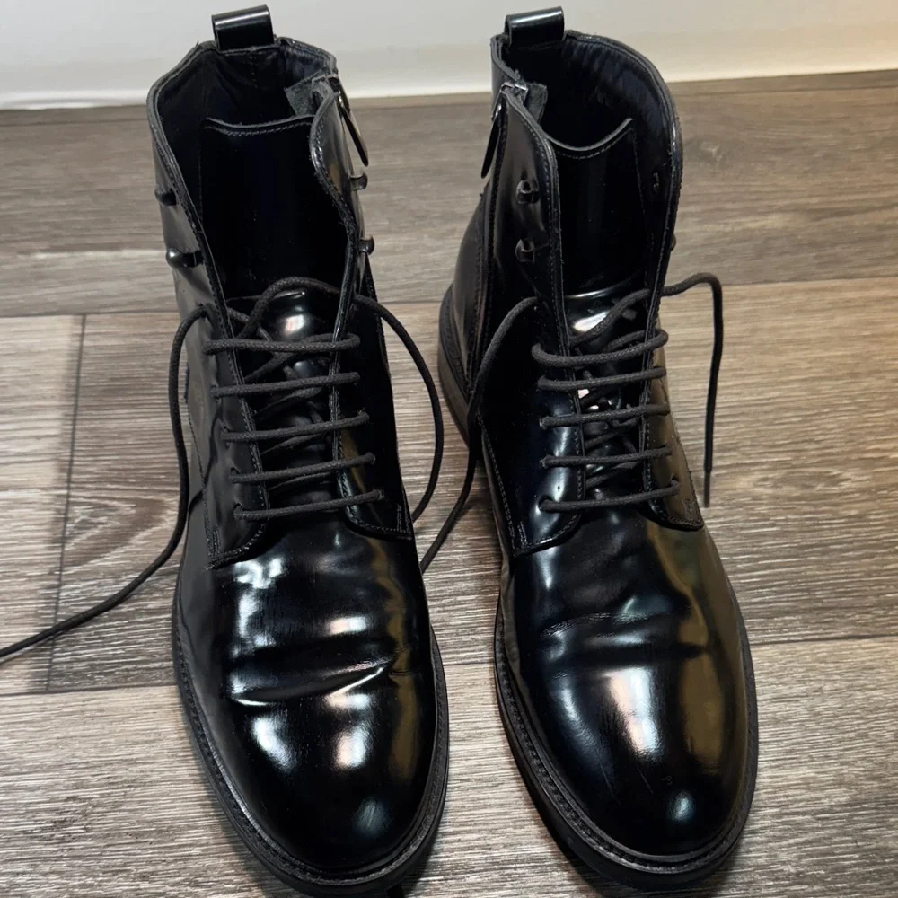 Giotto Firenze Men's Black Leather Boots size 41 (s270)